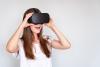 Woman wearing virtual reality headset